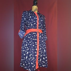 Olive & Oak - button down Dress w/ convertible sleeves NWT